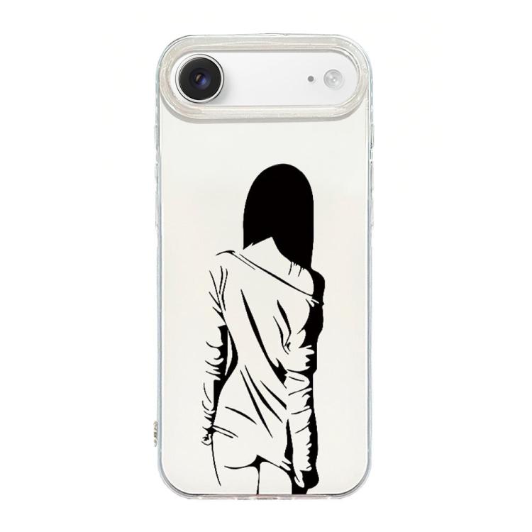 For iPhone Air Transparent Frame IMD Cream Phone Case(Line Back View)