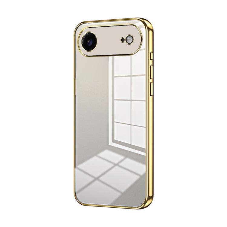 For iPhone Air Transparent Plating Fine Hole Phone Case(Gold)