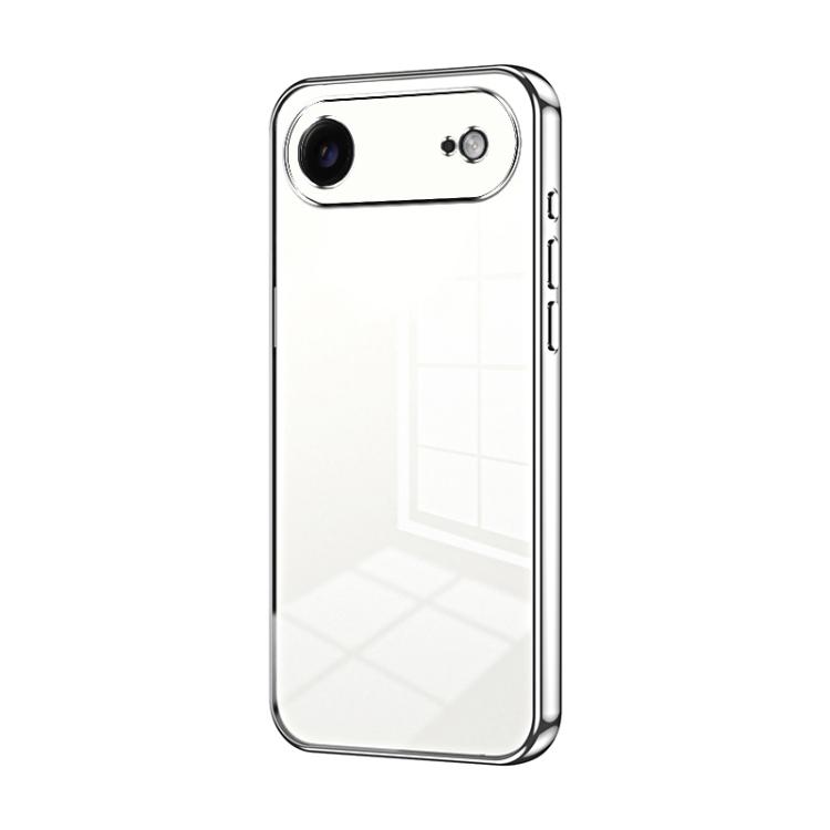 For iPhone Air Transparent Plating Fine Hole Phone Case(Silver)