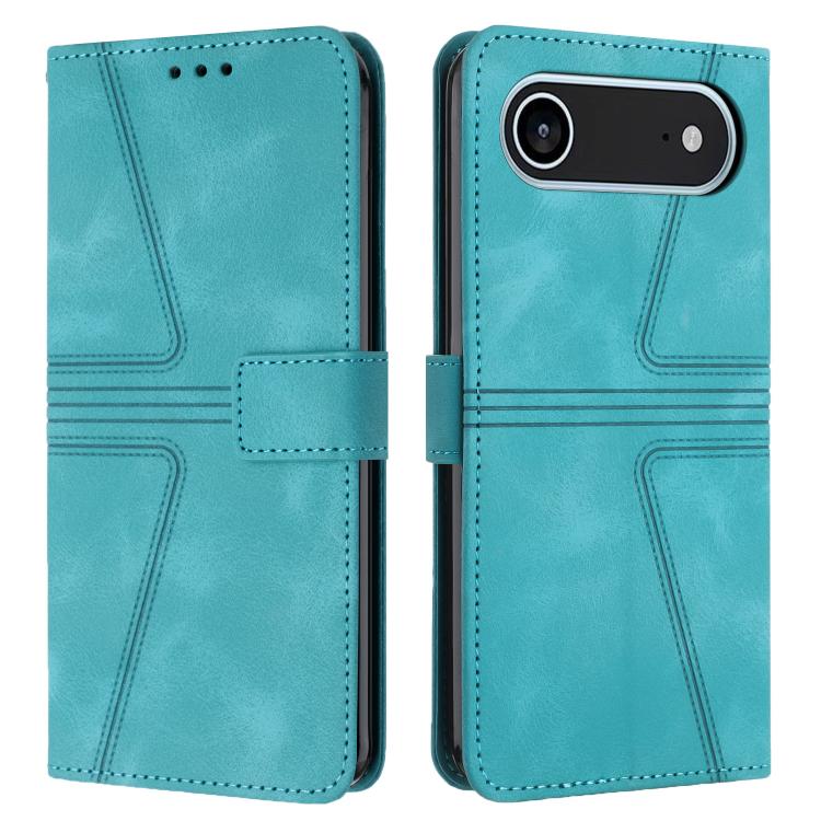 For iPhone Air Triangle Solid Color Leather Phone Case(Green)