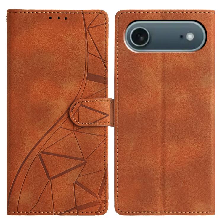 For iPhone Air Triangles Embossed Leather Phone Case(Brown)