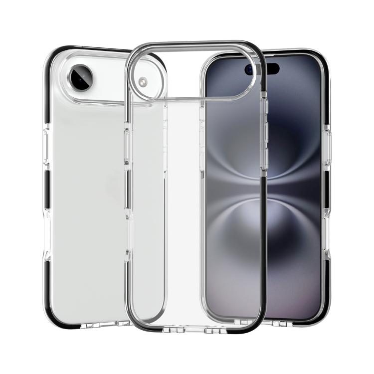 For iPhone Air Two-color Shockproof High Transparency TPU Phone Case(Black)