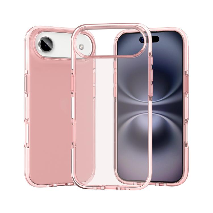 For iPhone Air Two-color Shockproof High Transparency TPU Phone Case(Pink)
