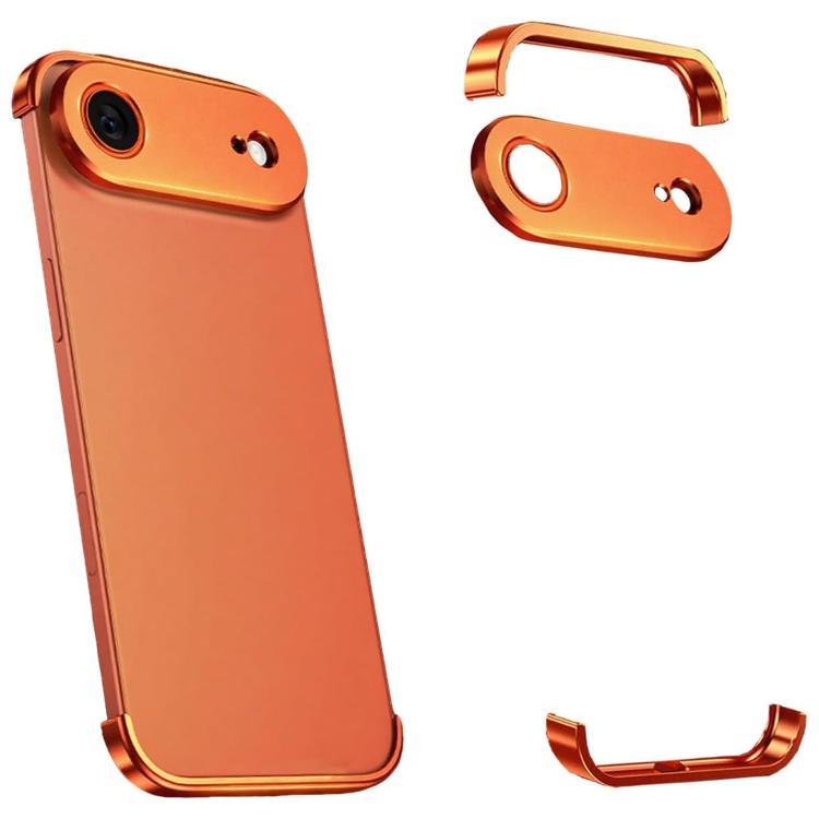 For iPhone Air Ultra-thin Frameless Titanium Alloy Four Corner Shockproof Phone Case(Orange)
