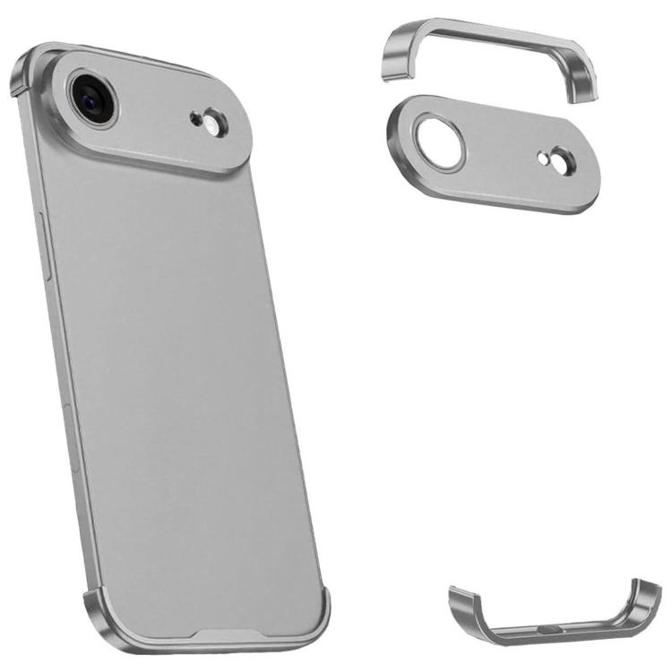 For iPhone Air Ultra-thin Frameless Titanium Alloy Four Corner Shockproof Phone Case(Titanium Gray)