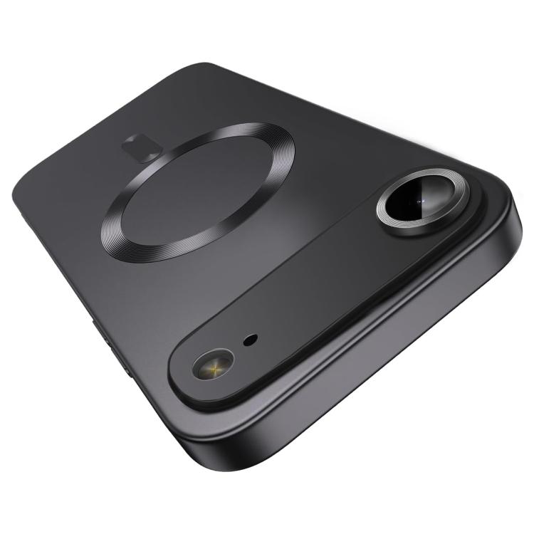 For iPhone Air Ultra thin Metallic TPU MagSafe Phone Case with Lens Film(Black)