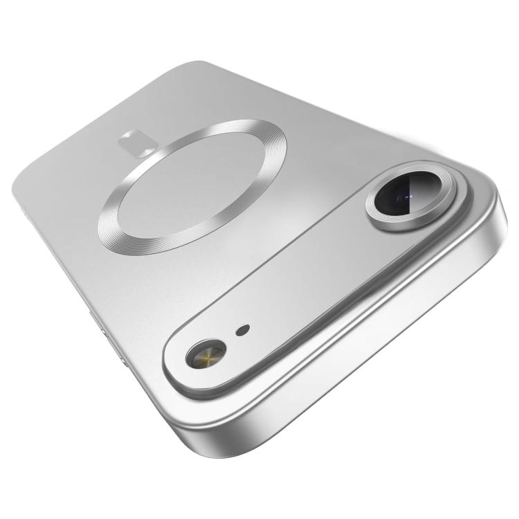 For iPhone Air Ultra thin Metallic TPU MagSafe Phone Case with Lens Film(Silver)