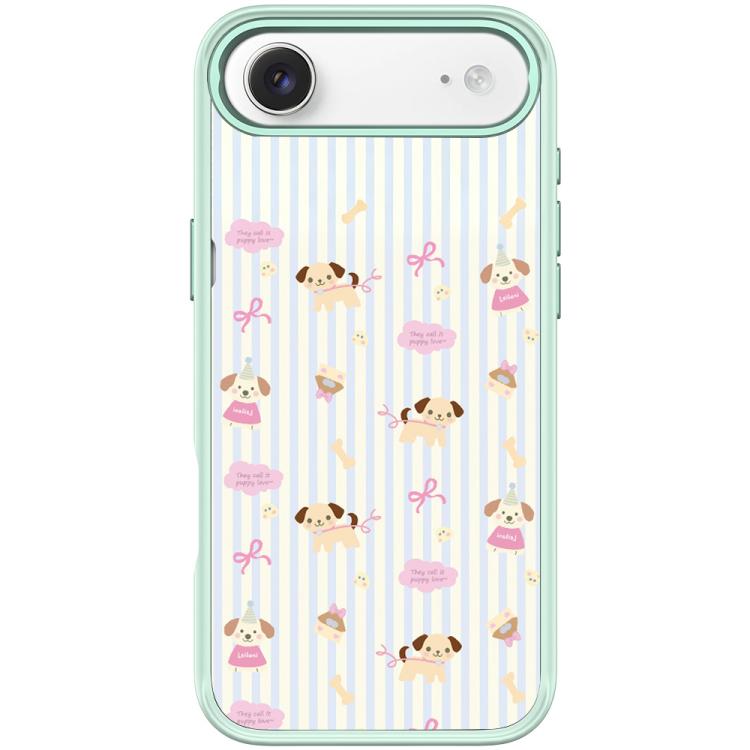 For iPhone Air Vertical Stripes Dog Pattern Magnetic Phone Case(Light Green)