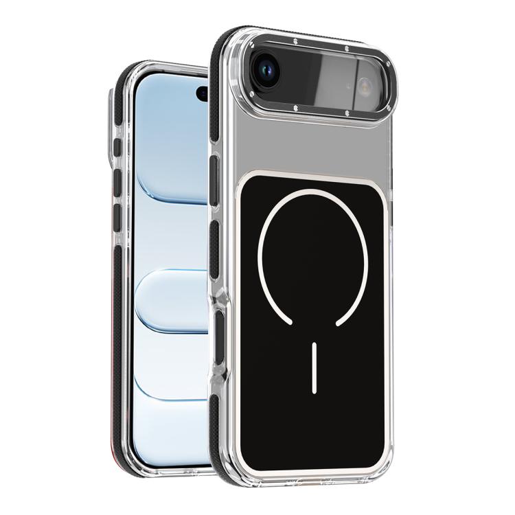For iPhone Air Vibrant Dual-color TPU + Acrylic Magnetic Phone Case(Black)