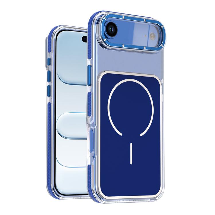 For iPhone Air Vibrant Dual-color TPU + Acrylic Magnetic Phone Case(Blue)