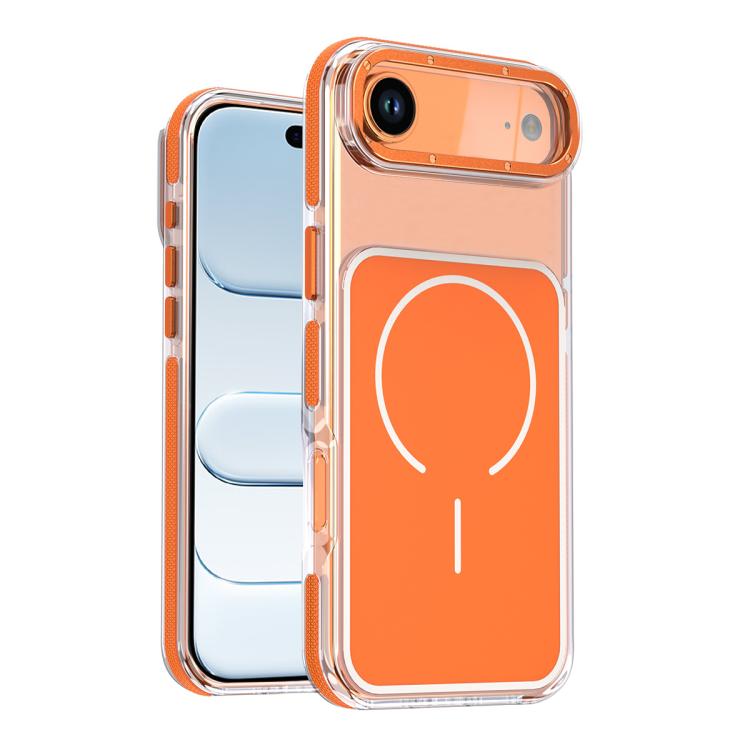 For iPhone Air Vibrant Dual-color TPU + Acrylic Magnetic Phone Case(Orange)