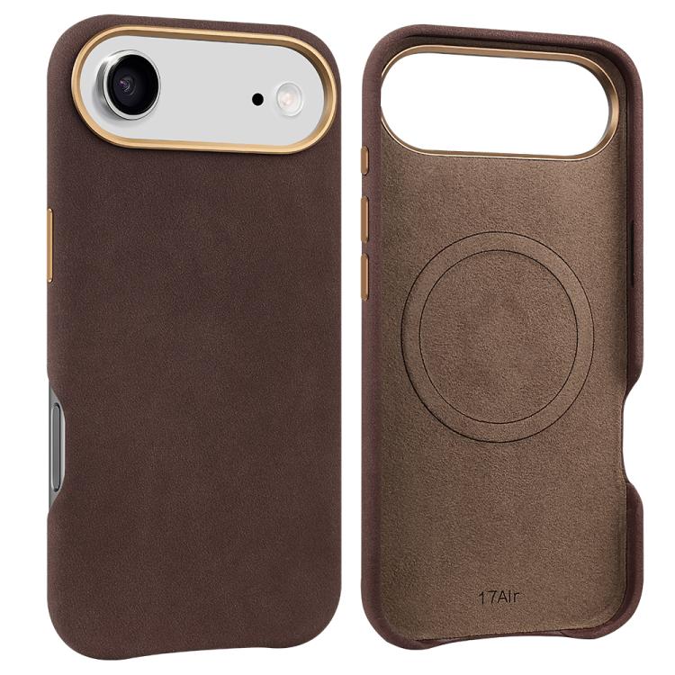 For iPhone Air VIETAO Suede MagSafe PU Leather Phone Case(Coffee Brown)