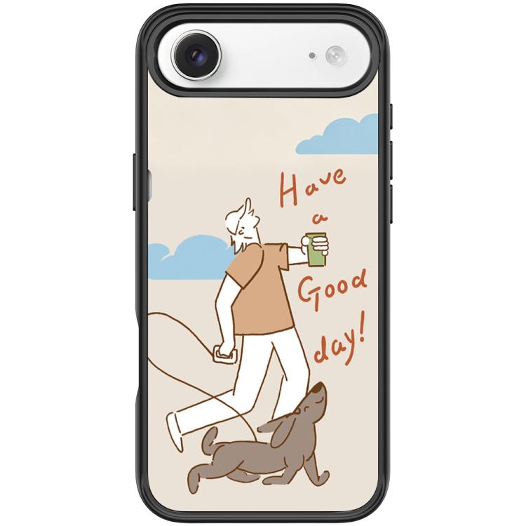 For iPhone Air Walking Dog Pattern Magnetic Phone Case(Black)