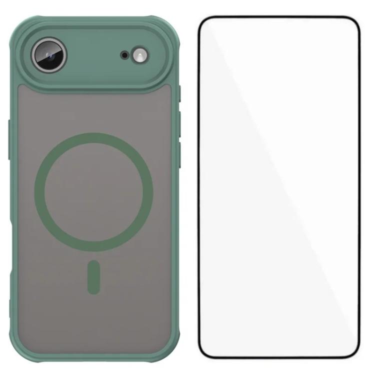 For iPhone Air WANLONFENG FD Series Skin Touch Magnetic Phone Case with Screen Film(Green)
