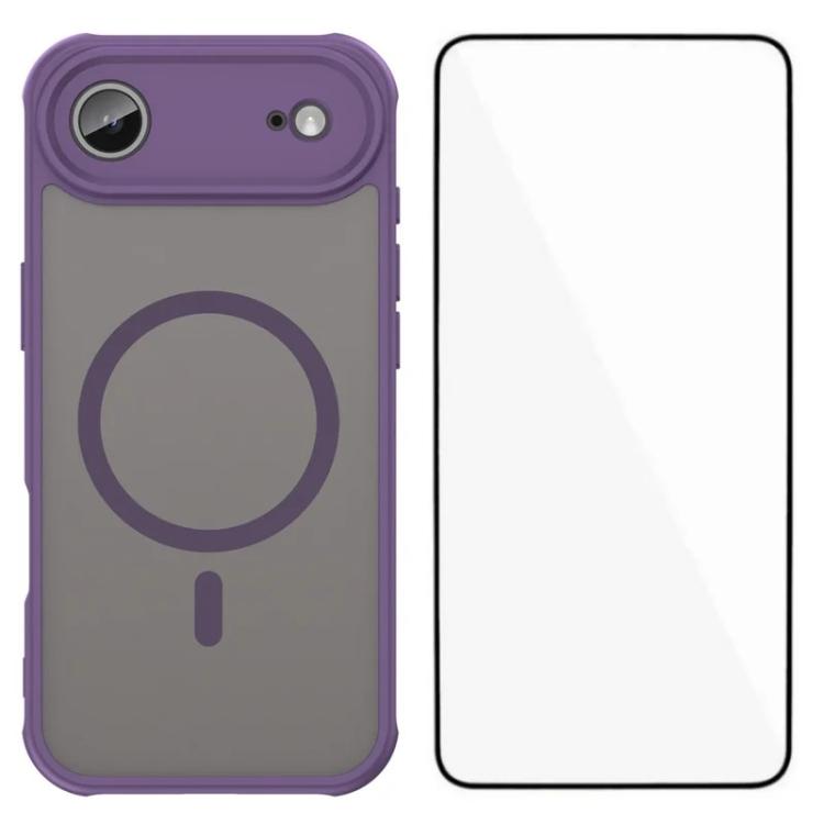 For iPhone Air WANLONFENG FD Series Skin Touch Magnetic Phone Case with Screen Film(Purple)