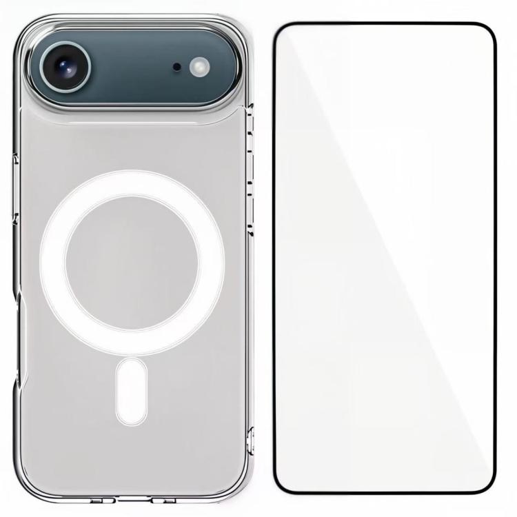 For iPhone Air WANLONFENG High-Transparency Magnetic Acrylic Phone Case with Screen Protector(Transparent)