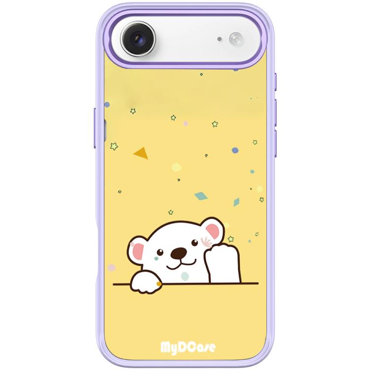 For iPhone Air Waving Little Bear Pattern Magnetic Phone Case(Light Purple)