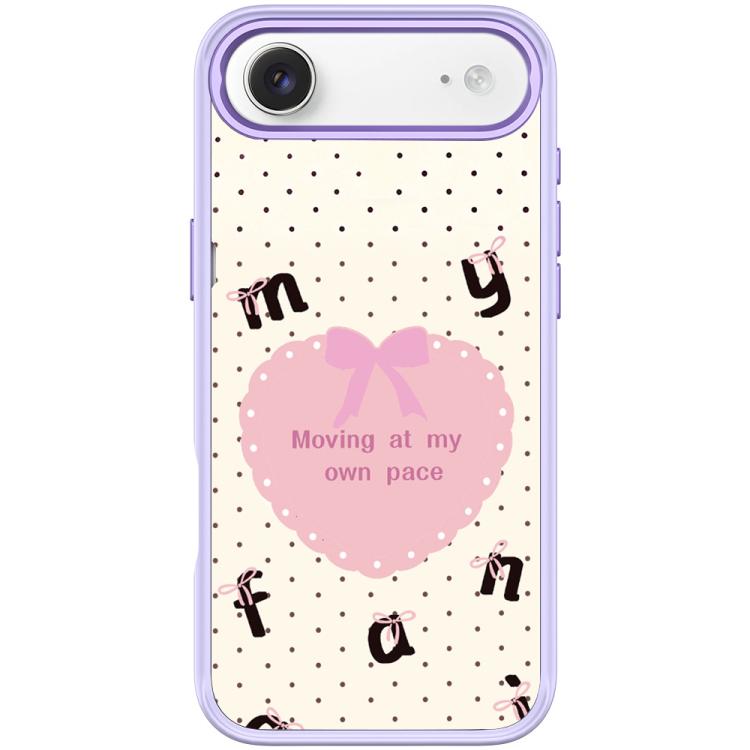 For iPhone Air White Heart Pattern Magnetic Phone Case(Light Purple)