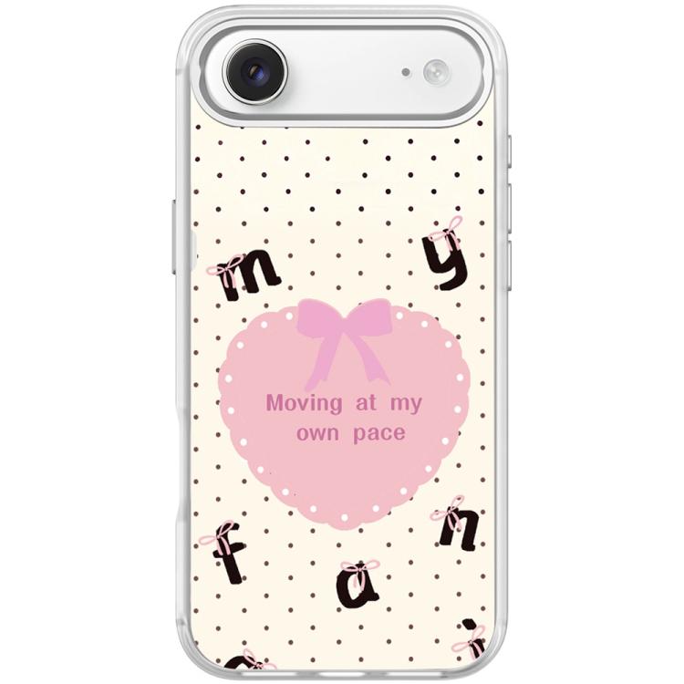 For iPhone Air White Heart Pattern Magnetic Phone Case(Transparent White)