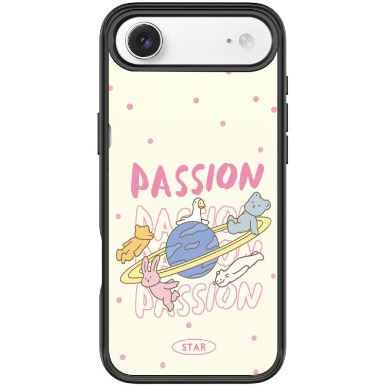For iPhone Air White Planet Pattern Magnetic Phone Case(Black)