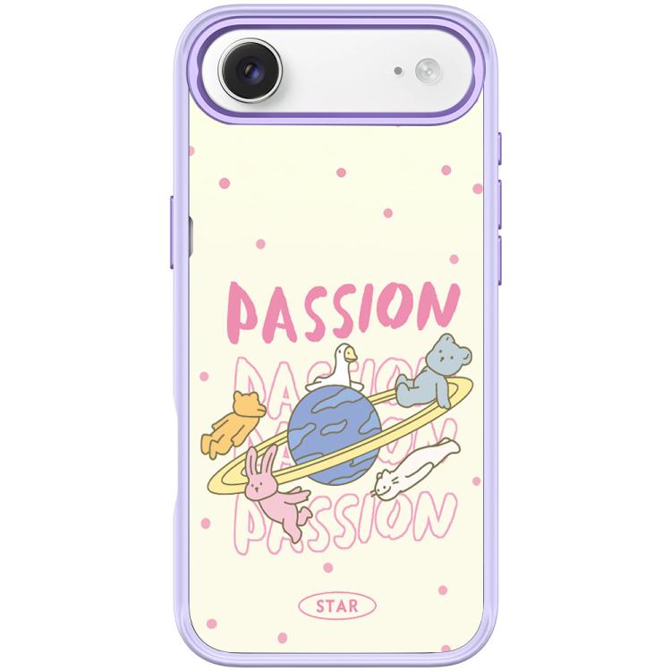For iPhone Air White Planet Pattern Magnetic Phone Case(Light Purple)