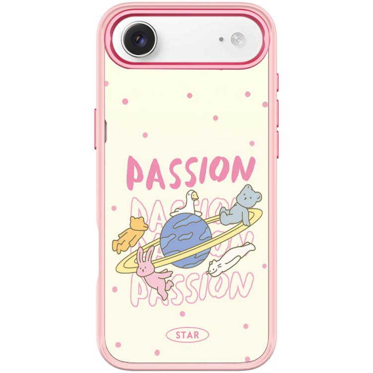 For iPhone Air White Planet Pattern Magnetic Phone Case(Pink)