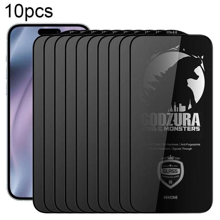 For iPhone Air WK WTP-125 10pcs 6D Curved Ultra-Fine Edge Privacy Full-Screen Tempered Glass Film(Transparent)