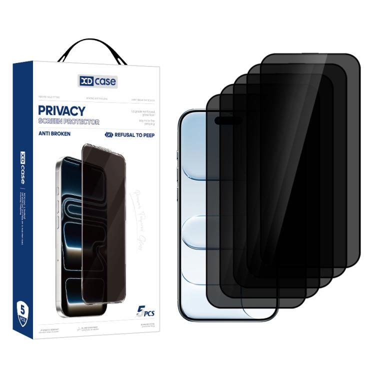 For iPhone Air XDcase 5pcs / Pack Silk Screen Printed Anti-Peep Tempered Glass Screen Protector