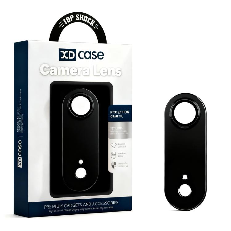 For iPhone Air XDcase Armor Full-Coverage Frosted Metal Camera Lens Ring Film(Black)