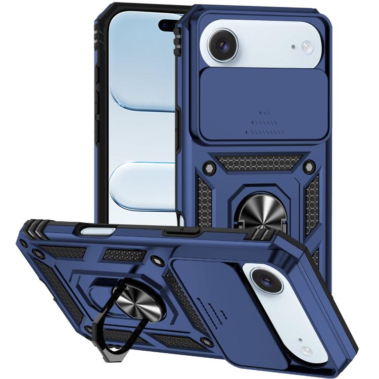 For iPhone Air XDcase Sliding Camshield Ring Holder Magnetic Phone Case(Blue)