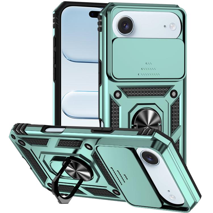 For iPhone Air XDcase Sliding Camshield Ring Holder Magnetic Phone Case(Green)
