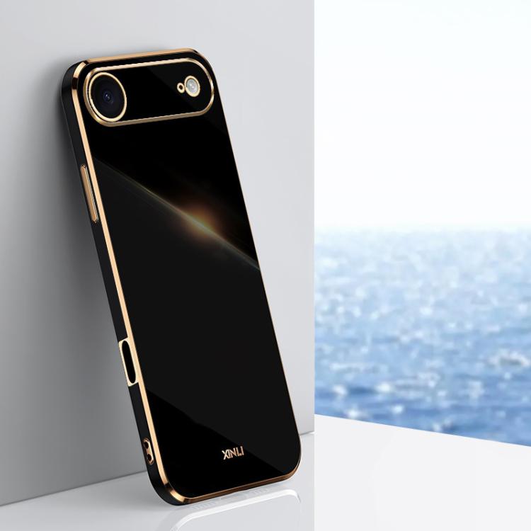 For iPhone Air XINLI Straight Edge 6D Electroplate TPU Phone Case(Black)