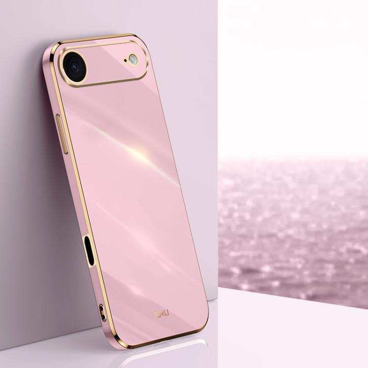 For iPhone Air XINLI Straight Edge 6D Electroplate TPU Phone Case(Cherry Purple)