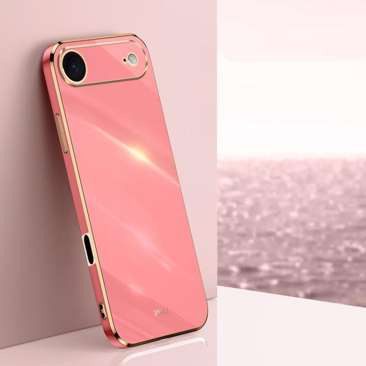For iPhone Air XINLI Straight Edge 6D Electroplate TPU Phone Case(Hawthorn Red)