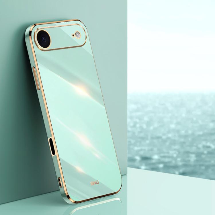 For iPhone Air XINLI Straight Edge 6D Electroplate TPU Phone Case(Mint Green)