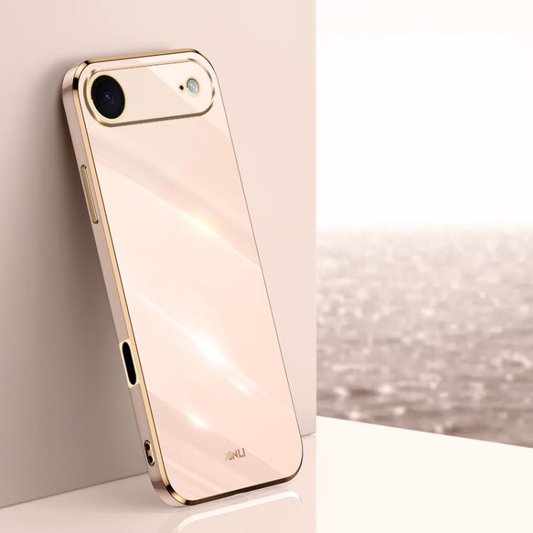 For iPhone Air XINLI Straight Edge 6D Electroplate TPU Phone Case(Pink)