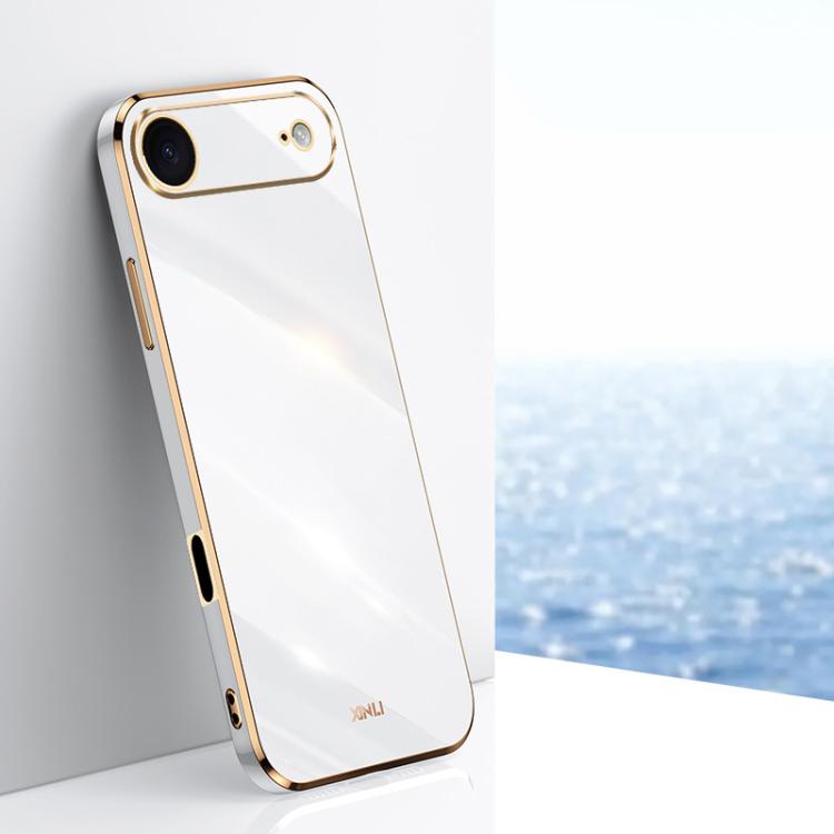 For iPhone Air XINLI Straight Edge 6D Electroplate TPU Phone Case(White)