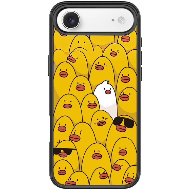 For iPhone Air Yellow Duck Pattern Magnetic Phone Case(Black)