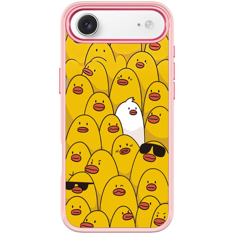 For iPhone Air Yellow Duck Pattern Magnetic Phone Case(Pink)