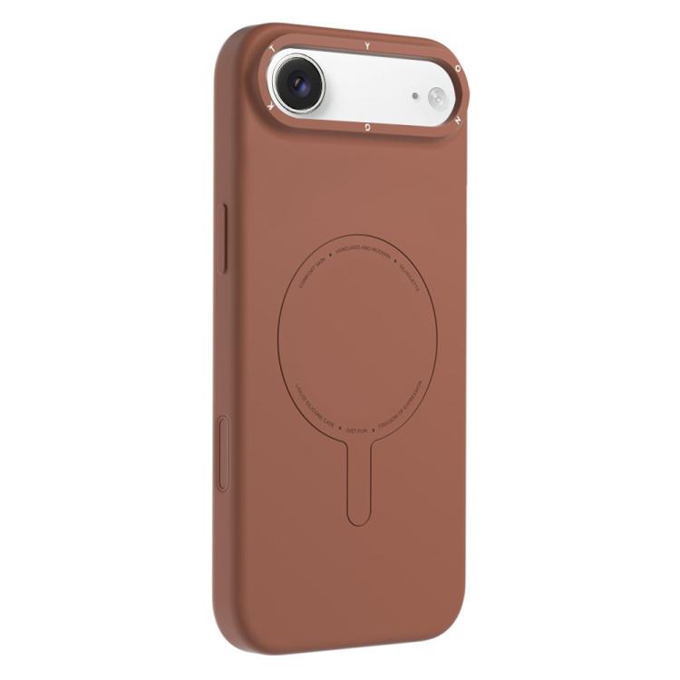 For iPhone Air YOUNGKIT Morandi Series Magnetic Liquid Silicone PC Phone Case(Brown)