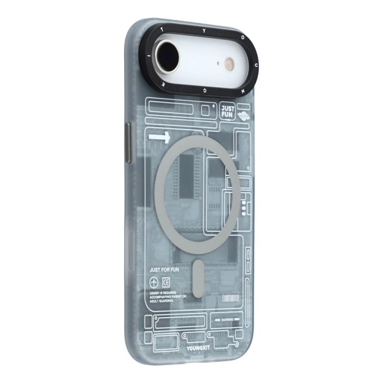 For iPhone Air YOUNGKIT Technology Series IMD Hard PC Magnetic Phone Case(CX020 Black)