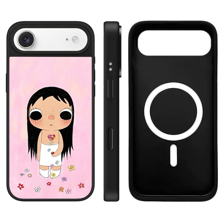 For iPhone Air YUY Series Pattern Camera Control Button Mirror Magnetic Phone Case(Flowers YUY)