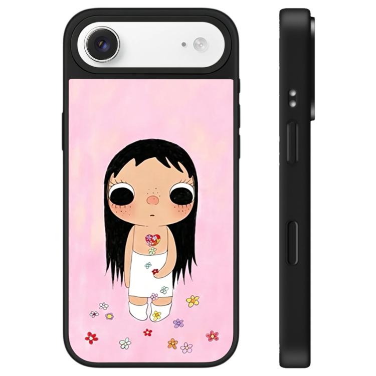For iPhone Air YUY Series Pattern Camera Control Button Mirror Phone Case(Flowers YUY)