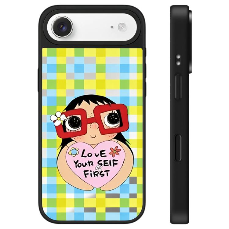 For iPhone Air YUY Series Pattern Camera Control Button Mirror Phone Case(Glasses YUY)
