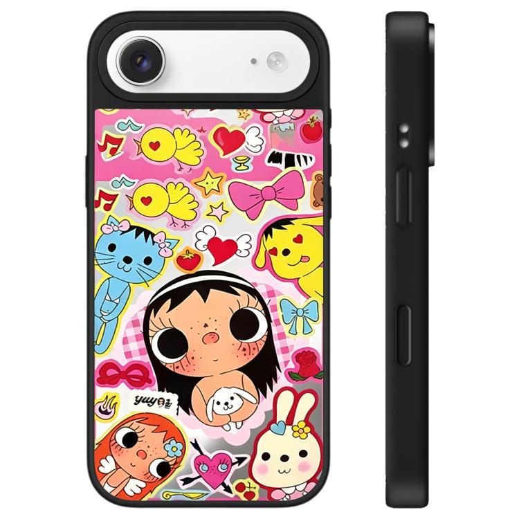 For iPhone Air YUY Series Pattern Camera Control Button Mirror Phone Case(YUY Heart Bow)