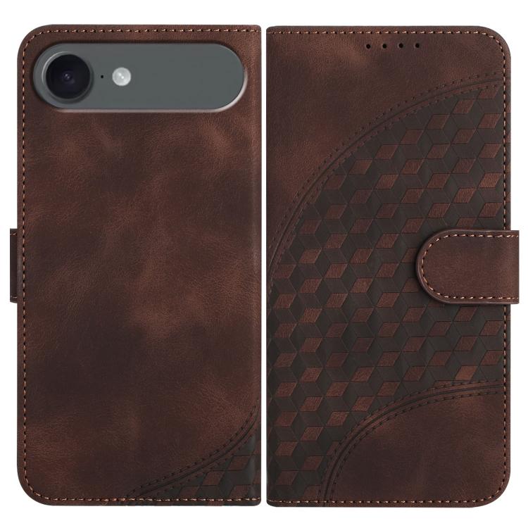 For iPhone Air YX0060 Elephant Head Embossed Phone Leather Case with Lanyard(Coffee)