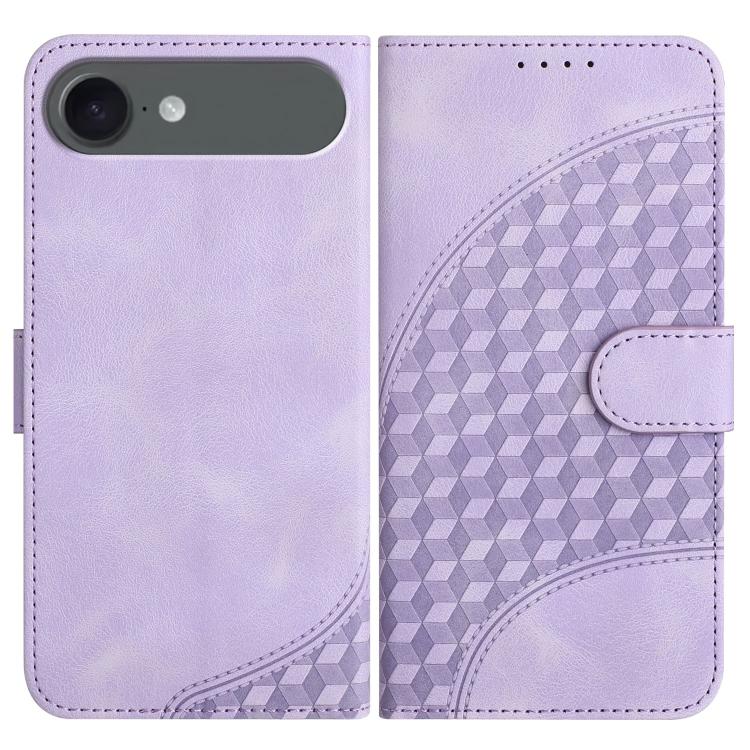For iPhone Air YX0060 Elephant Head Embossed Phone Leather Case with Lanyard(Light Purple)