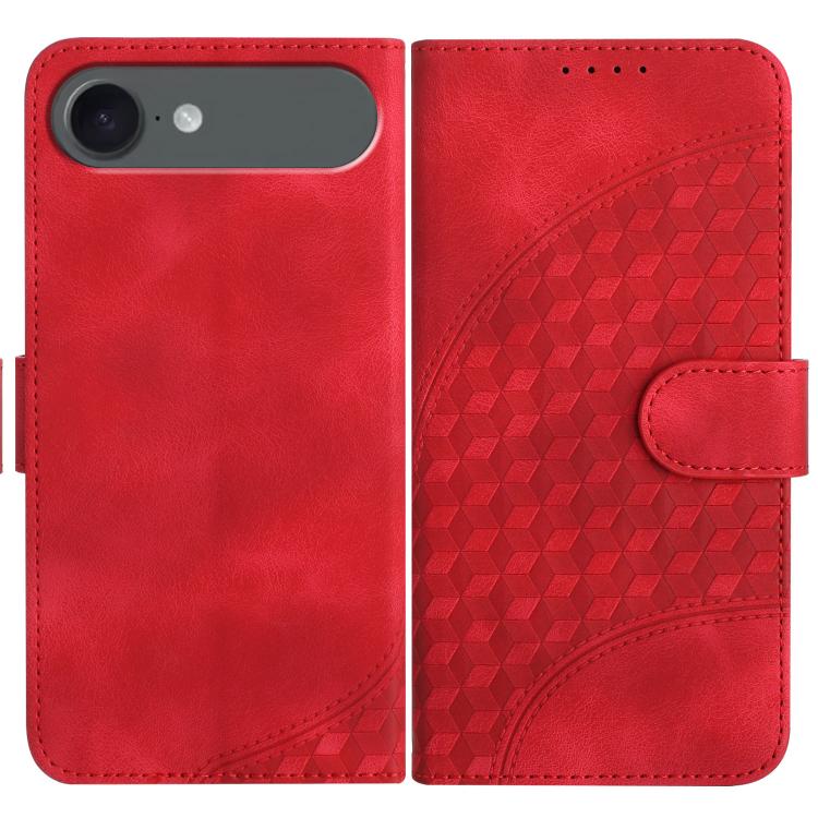 For iPhone Air YX0060 Elephant Head Embossed Phone Leather Case with Lanyard(Red)
