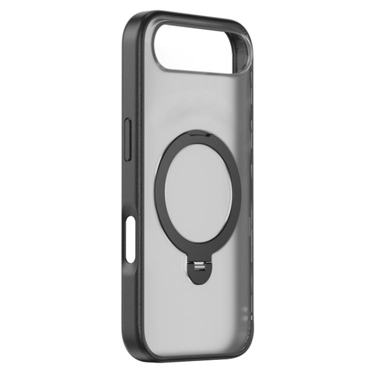 For iPhone Air ZGA 360 Pivot Holder Magsafe PC Hybrid TPU Phone Case(Black)