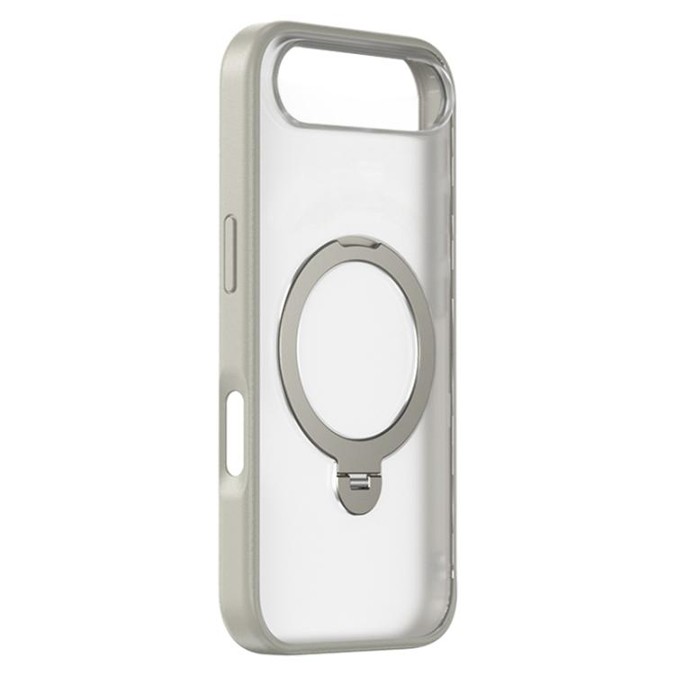 For iPhone Air ZGA 360 Pivot Holder Magsafe PC Hybrid TPU Phone Case(Grey)